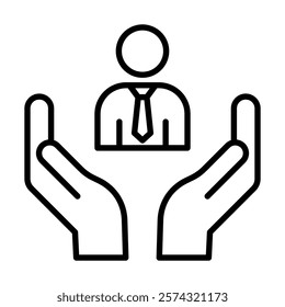 Valued Employee icon line vector illustration