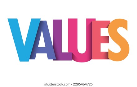 VALUES colorful vector typography banner