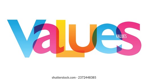 VALUES colorful vector typography banner