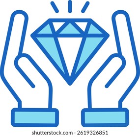Values Icon Blue Vector Illustration