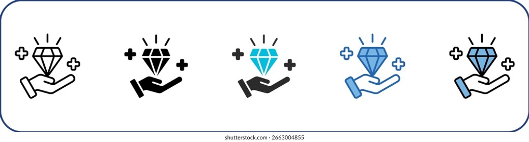 Ilustración multiestilo del paquete de iconos de valores