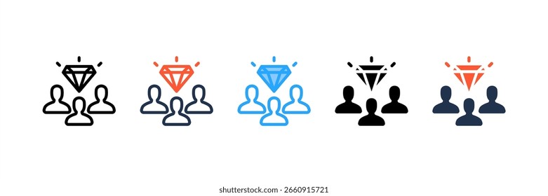 Values icon set multiple style collection