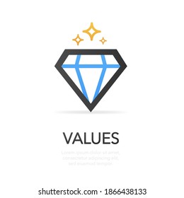 Values. Modern flat design concept. Vector icon on white background. Vector illustration.