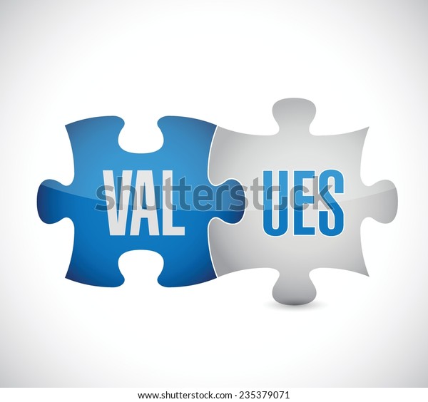 Values Puzzle Pieces Illustration Design Over Stock Vector (Royalty ...