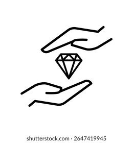 Icono de Vector de valores. Signo de ilustración de joya. Símbolo de diamante. Icono de Web rico.