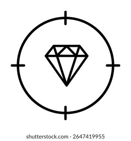 Values vector icon. Jewel illustration sign. Diamond symbol. Rich web icon.