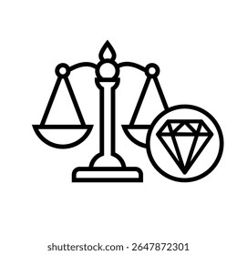 Icono de Vector de valores. Signo de ilustración de joya. Símbolo de diamante. Icono de Web rico.