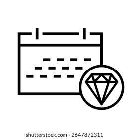 Ícone de vetor de valores. Sinal de ilustração de joia. Símbolo de diamante. Ícone rico da Web.
