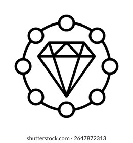 Icono de Vector de valores. Signo de ilustración de joya. Símbolo de diamante. Icono de Web rico.