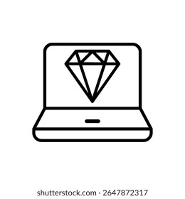 Ícone de vetor de valores. Sinal de ilustração de joia. Símbolo de diamante. Ícone rico da Web.