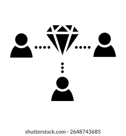 Ícone de vetor de valores. Sinal de ilustração de joia. Símbolo de diamante. Ícone rico da Web.