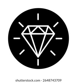 Ícone de vetor de valores. Sinal de ilustração de joia. Símbolo de diamante. Ícone rico da Web.
