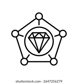 Values vector icon set. Jewel illustration sign collection. Diamond symbol. Rich web icon.