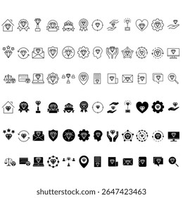 Values vector icon set. Jewel illustration sign collection. Diamond symbol. Rich web icon.