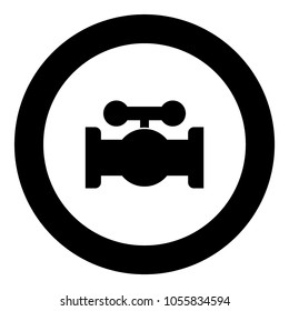 Valve black icon in circle