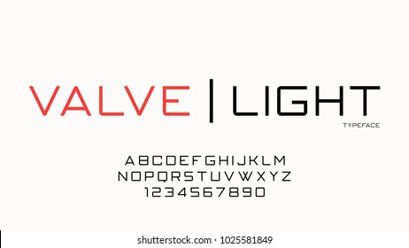 Valve fashion trendy futuristic decorative vector font design, alphabet, typeface, typography, letters and numbers. Swatch color control.