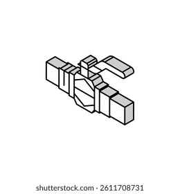 valve gas service isometric icon vector. valve gas service sign. isolated symbol illustration