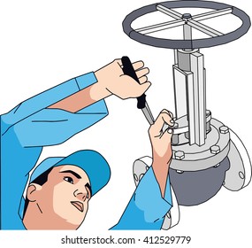valve gas worker