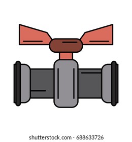 valve and handle with pipe icon image 