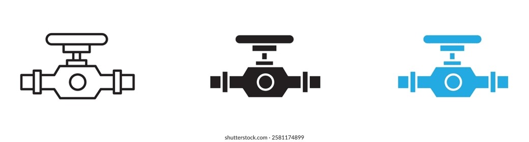 Valve icon black white vector outline