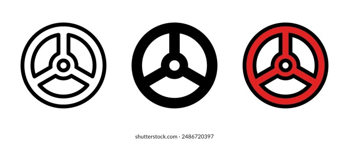 Valve icon. Faucet vector illustration. Plumbing tap symbol. Handle drain wheel for industrial pipeline sign isolated.