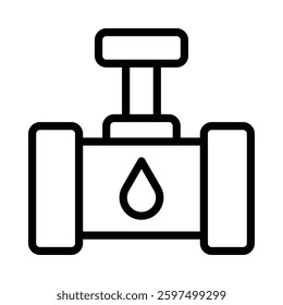 Valve icon illustration in line style. Perfect for website mobile app presentation. Suitable for any user interface and user experience