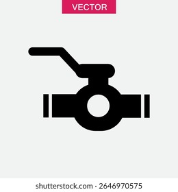 Icono de válvula o logotipo Vector de letrero aislado Ilustración de estilo de moda simple negra plana para Web y App..eps