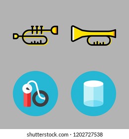 valve icon set. vector set about trumpet, air pump and cylinder icons set.