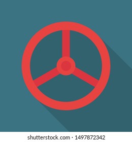 Valve Illustration in Flat Design Style With Longshadow