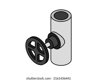 Valve isometric design icon. Vector web illustration. 3d colorful concept