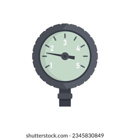 Valve manometer icon flat vector. Gas pressure. Control pump isolated