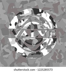 Valve on grey camouflage texture