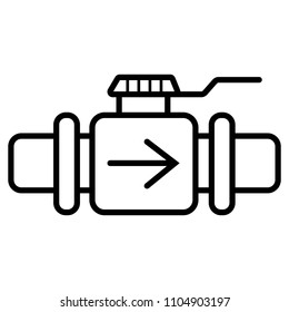 Valve on pipe icon