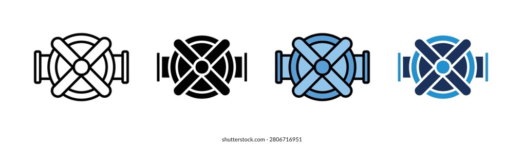 Valve Pipe Icon Collection With Multiple Styles