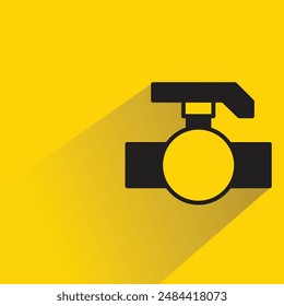valve and pipe icon with shadow on yellow background