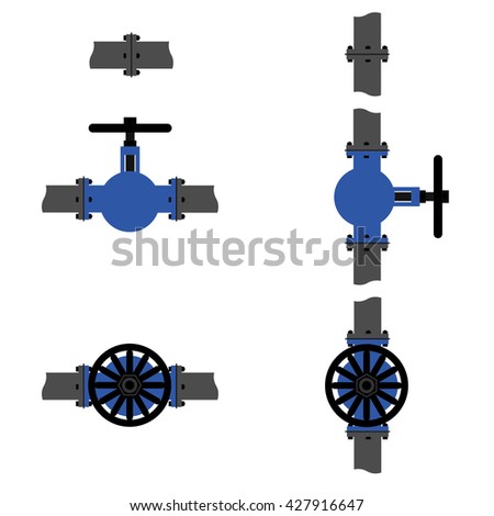 Valve  & pipe vector