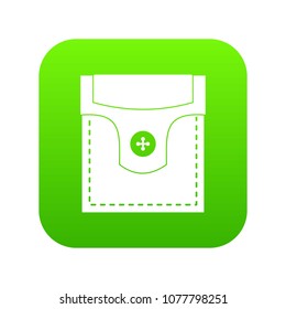Valve pocket with button icon digital green for any design isolated on white vector illustration