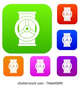 Valve set icon color in flat style isolated on white. Collection sings vector illustration