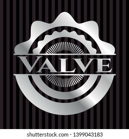 Valve silver emblem or badge. Vector Illustration. Mosaic.