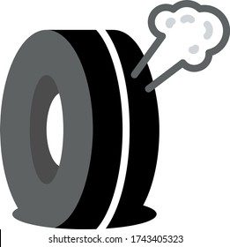 Valve Stem Leaked vector Color Icon Design, Tire Repair and Auto Shop Equipment on White background, Air Leak Tire Concept