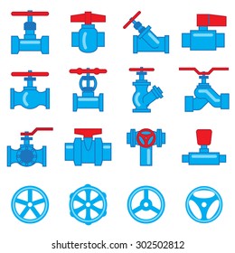 Valve and Taps icon set