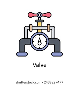 Valve vector filled outline icon design illustration. Manufacturing units symbol on White background EPS 10 File