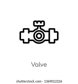 valve vector line icon. Simple element illustration. valve outline icon from industry concept. Can be used for web and mobile