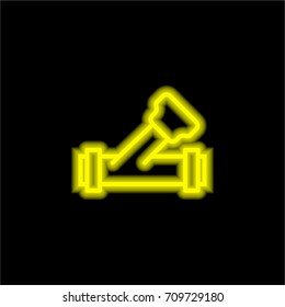 Valve yellow glowing neon ui ux icon. Glowing sign logo vector