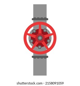 Valves of a gray gas pipeline on the white background