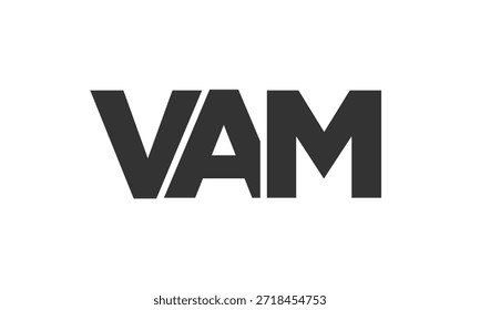 Plantilla de diseño de logotipo VAM con texto fuerte y moderno en negrita. Logotipo de Vector inicial basado en tipografía simple y mínima. Identidad de empresa de moda ideal para la presencia de la marca de las empresas.