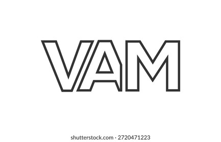 Plantilla de diseño de logotipo VAM con texto fuerte y moderno en negrita. Logotipo de Vector inicial basado en tipografía simple y mínima. Identidad de empresa de moda ideal para la presencia de la marca de las empresas.