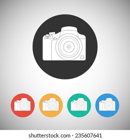 Vamera icon on round background, vector for your design