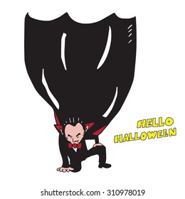 Vampire acting banner cartoon drawing