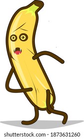 vampire banana, running after someone design illustration. for Halloween background vector